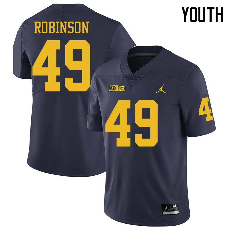 Jordan Brand Youth #49 Andrew Robinson Michigan Wolverines College Football Jerseys Sale-Navy